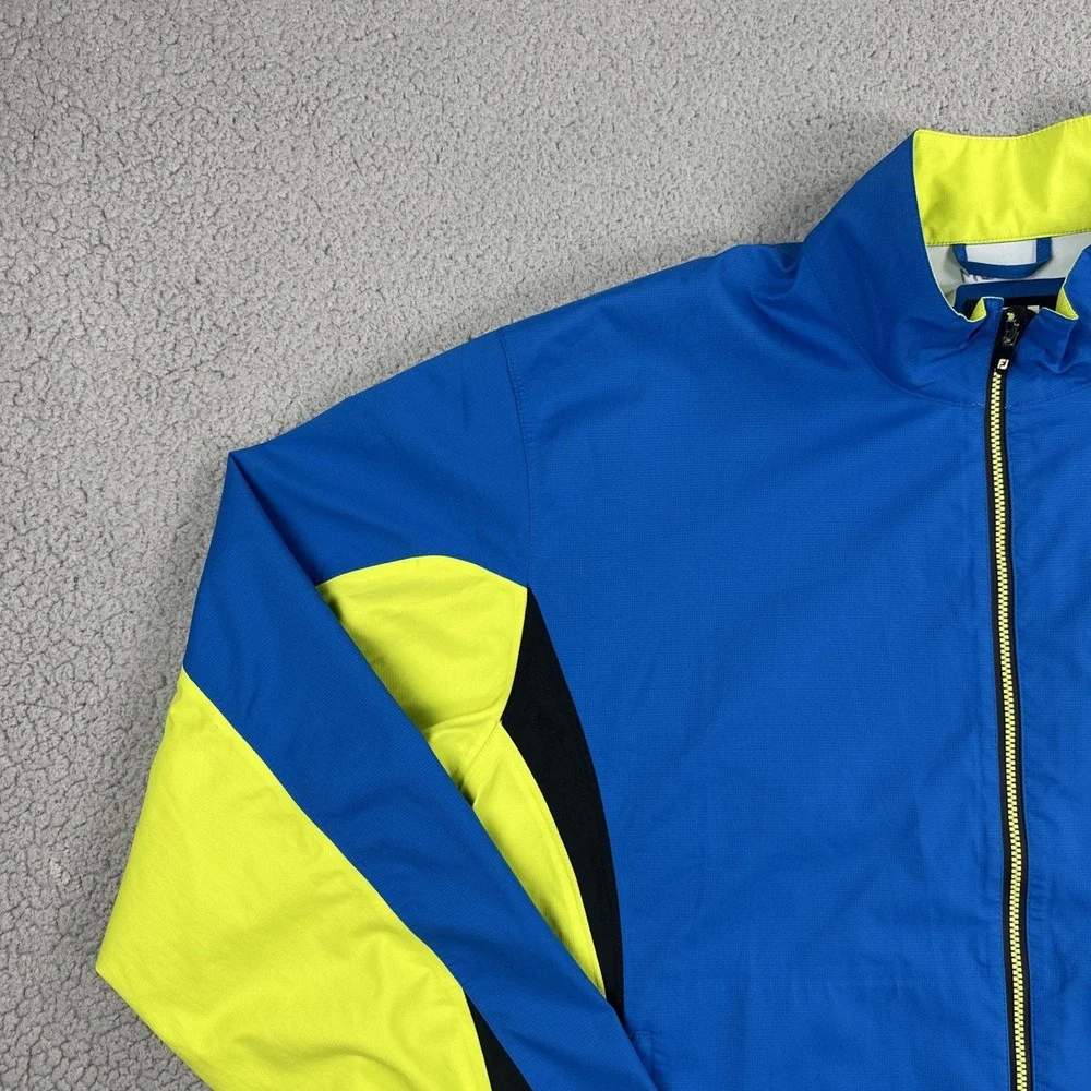 FootJoy DryJoys HydroLite Waterproof Golf Rain Jacket Men XL Blue Full Zip